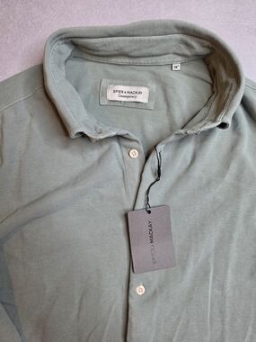 Spier & Mackay Antique Grn Piqué Knit Long Sleeve Polo Shirt Contemporary 16 NWT